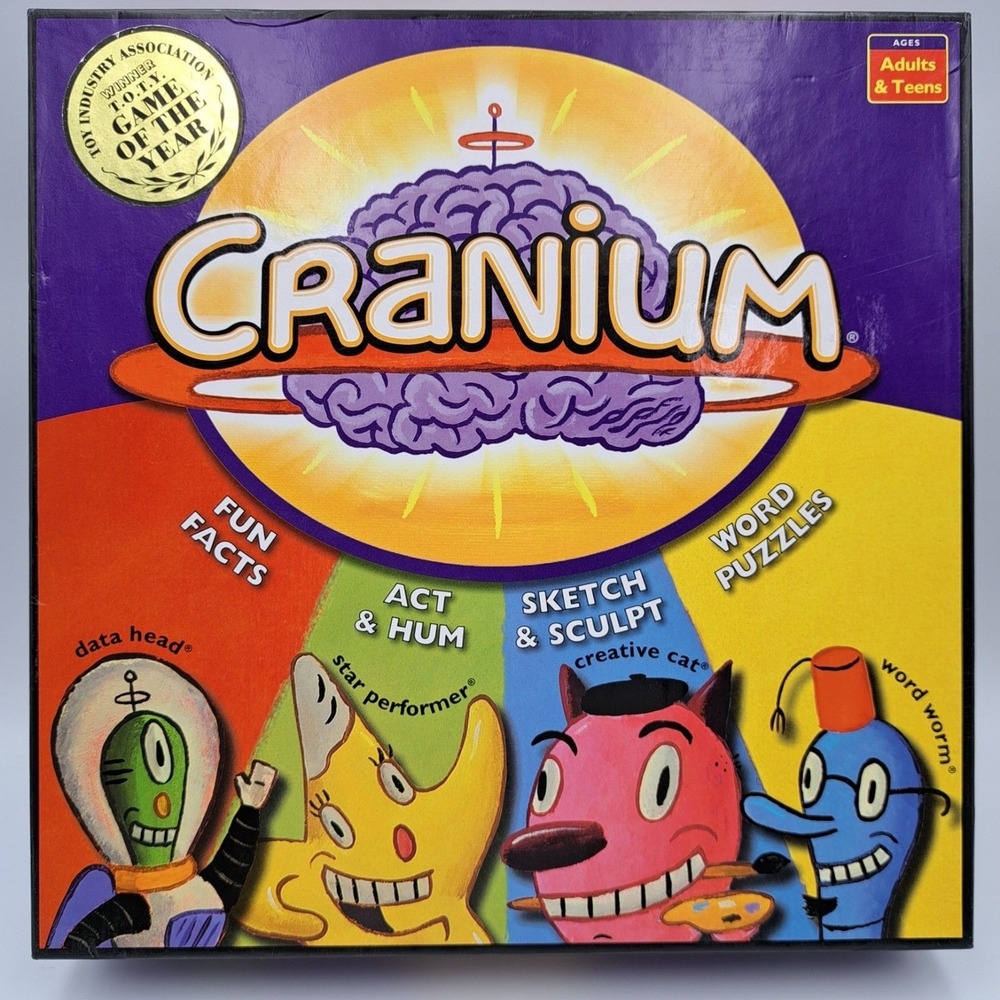 Vintage Cranium Board Game 2004 Outrageous Fun Used Complete Minus Clay